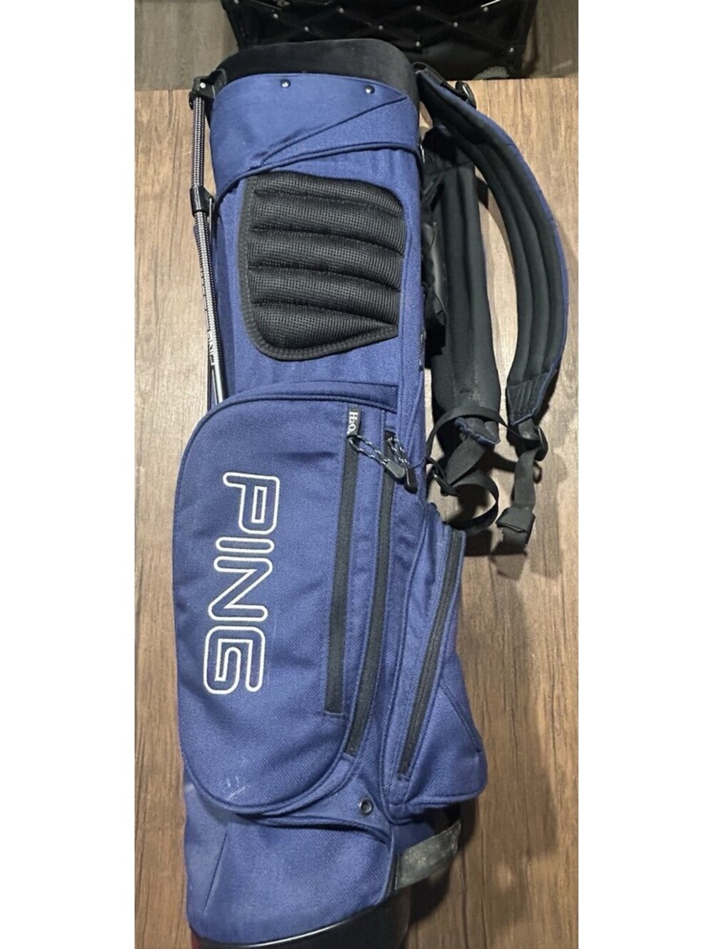 PING Voyage Team Pebble Beach Resorts Golf Stand Bag Blue Dual Strap Rain Hood
